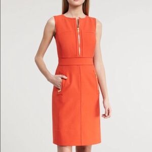 NWT: $350 TORY BURCH Mariel Dress, Orange, Size 2